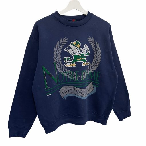 Vintage University Notre Dame Crewneck Fighting Irish Big Logo Football Team Unisex Sweatshirt