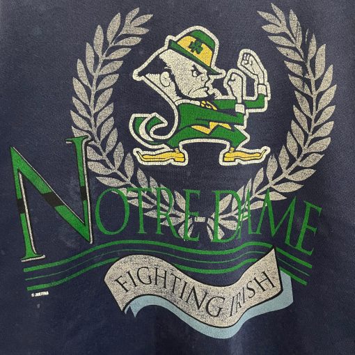 Vintage University Notre Dame Crewneck Fighting Irish Big Logo Football Team Unisex Sweatshirt