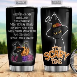 When Black Cats Prowl And Pumpkins Shine Stainless Steel Cup