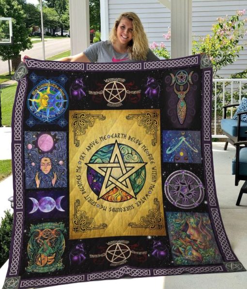 Wicca Sky Above Me Earth Below Me Quilt Blanket