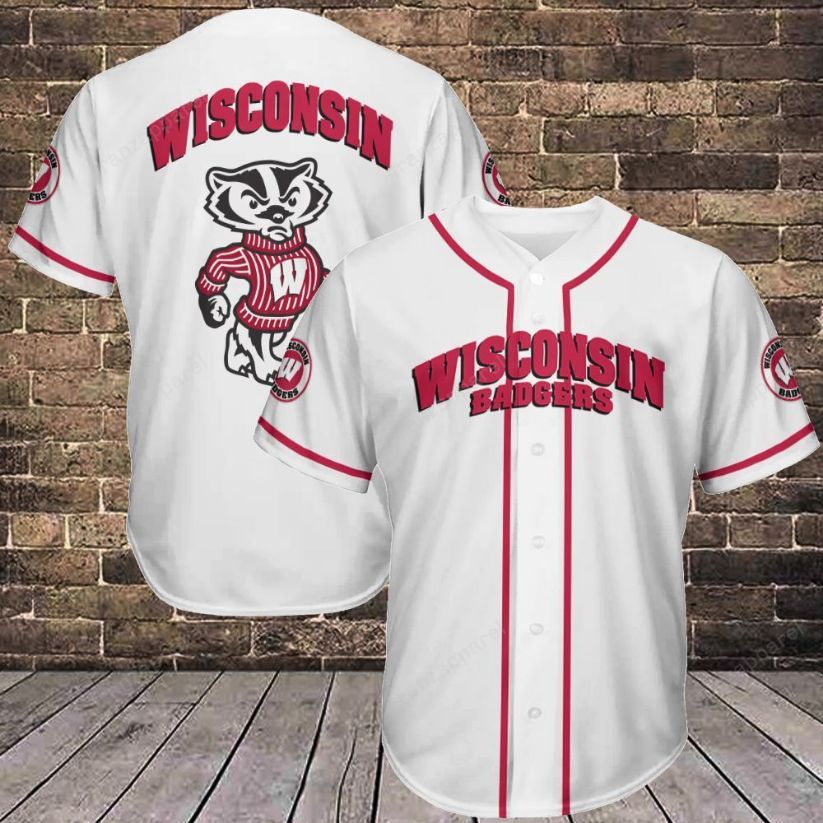 Wisconsin Badgers Personalized 3d Baseball Jersey 261