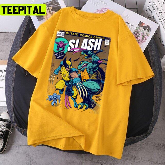 Wolvie Vs Slash Retro Comic Design Unisex T-Shirt