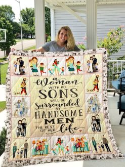 Woman With All Sons Quilt Blanket