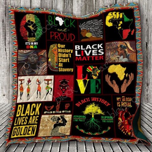 Women Black Lives Are Golden Quilt Blanket