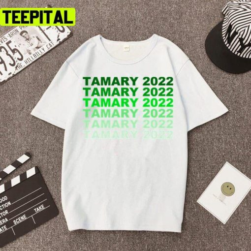 2022 Green Gradient Text Design Of Tamary Unisex T-Shirt