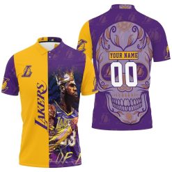 23 Lebron James Los Angeles Lakers Nba Western Conference Skull Personalized Polo Shirt All Over Print Shirt 3d T-shirt