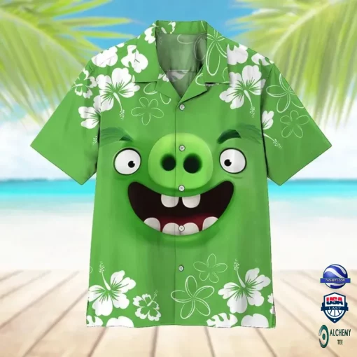 3D Angry bird pig Hawaiian Shirt