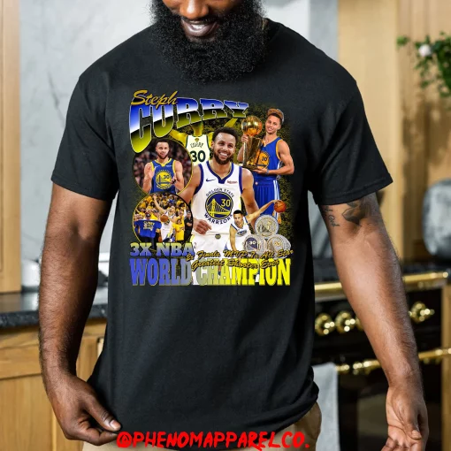 3X NBA World Champion Steph Curry Graphic Basketball Unisex T-Shirt