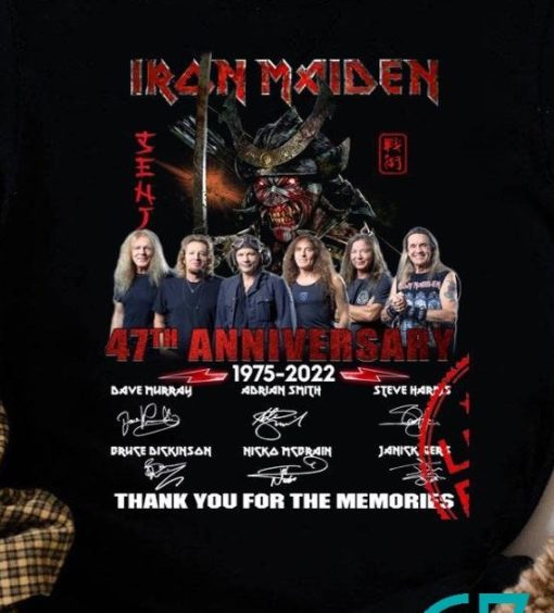 47th Anniversary 1975-2022 Iron Maiden Thank You For The Memories Legacy Of The Beast World Tour 2022 Unisex T-Shirt