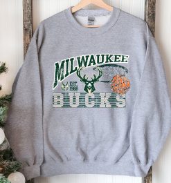 80s Vintage Milwaukee Bucks Basketball Unisex Sweatshirt