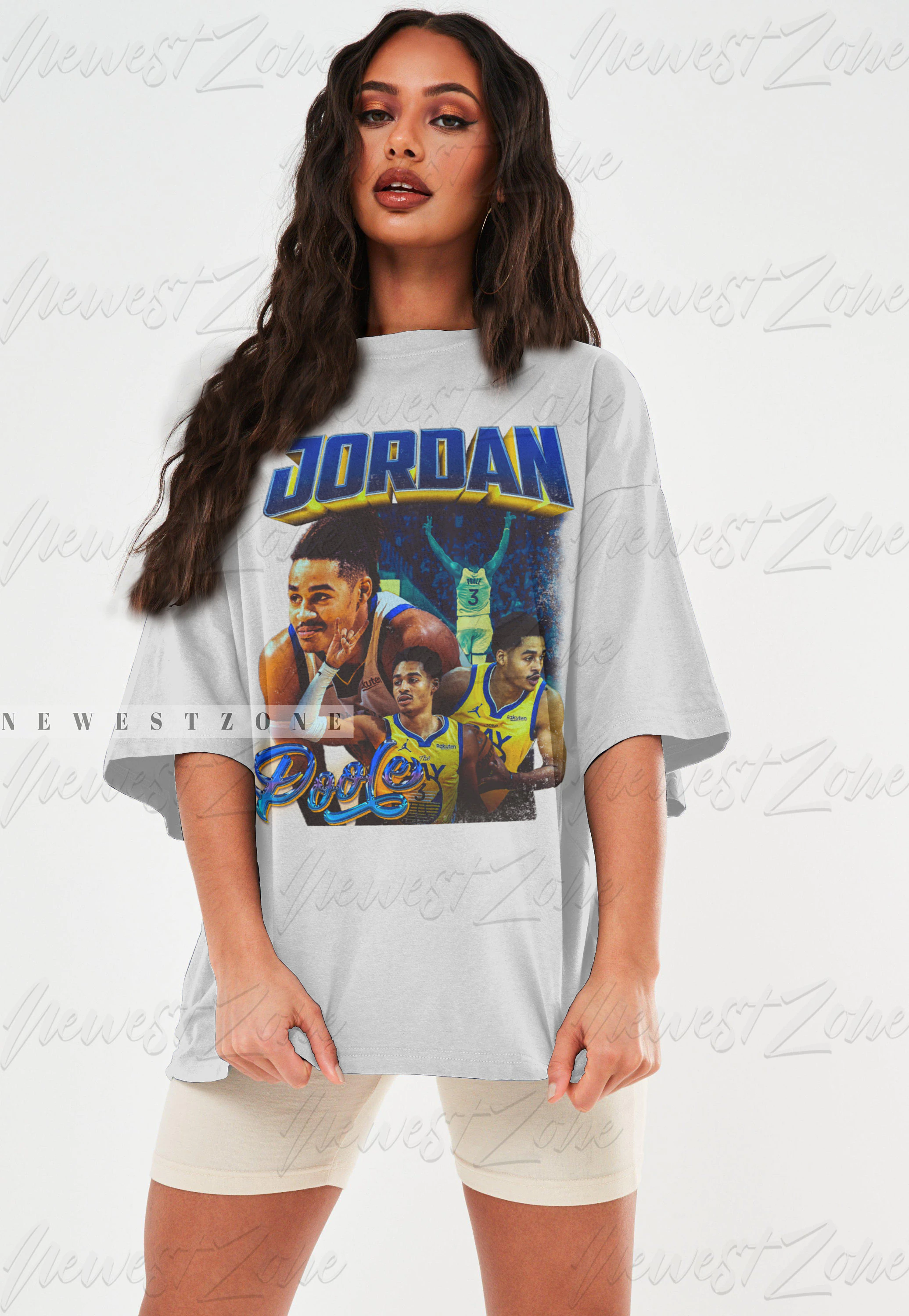 Jordan Poole Vintage 90s Style Basketball Shirt