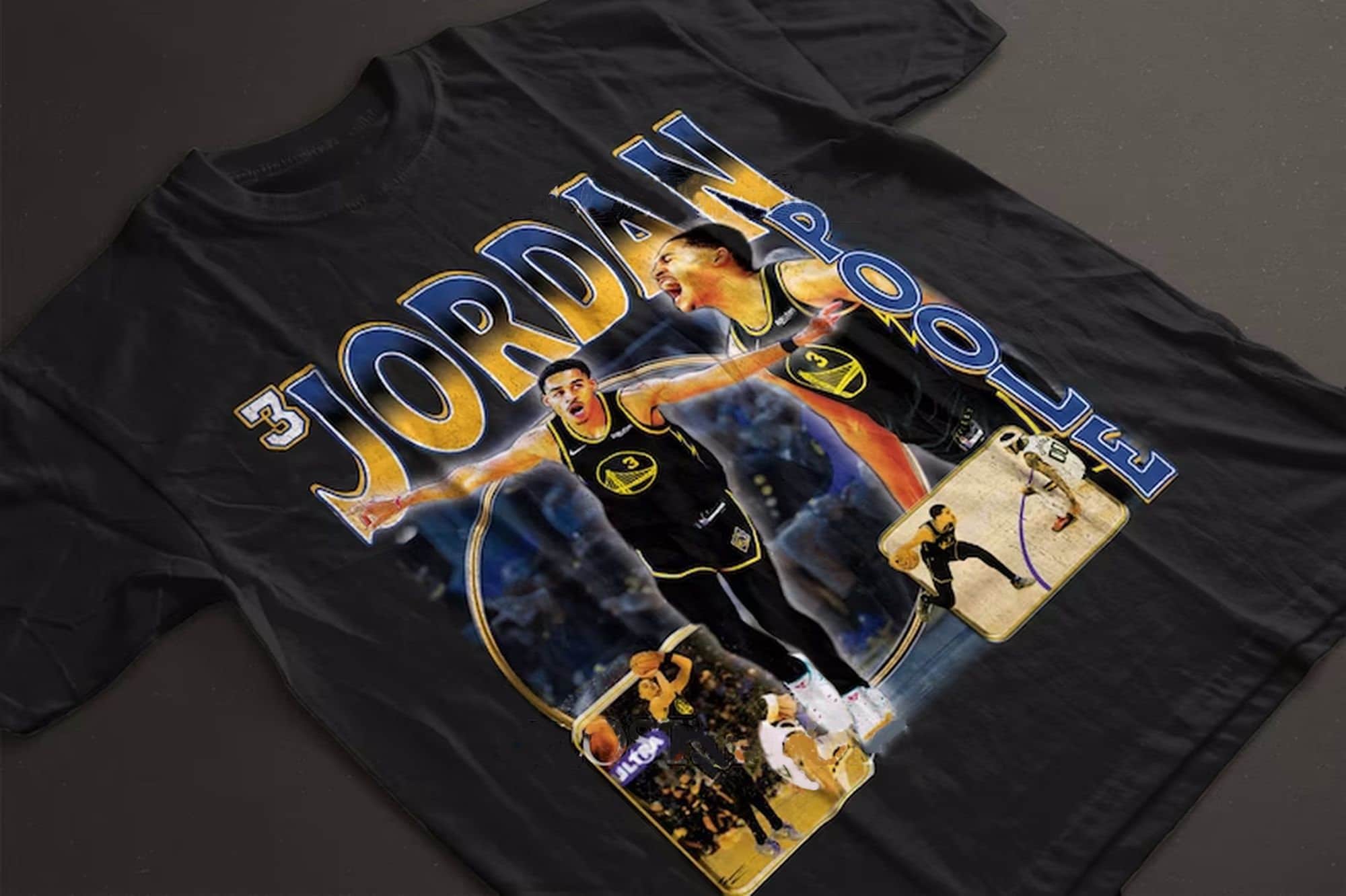 Jordan Poole Vintage 90s Style Warriors T-Shirt - Jolly Family Gifts