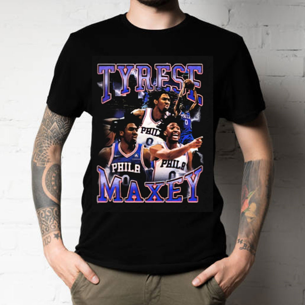 90s Vintage Style Tyrese Maxey Philadelphia 76ers NBA Basketball Unisex T- Shirt – Teepital – Everyday New Aesthetic Designs