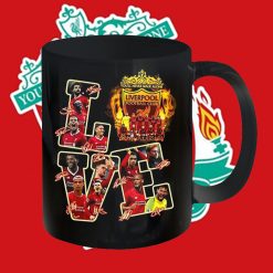 Love Liverpool Football Club Members Signatures Mug