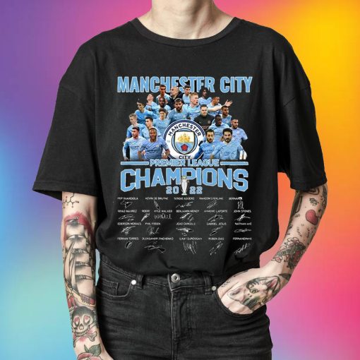 Manchester City Premier League Champions 2022 Signature Unisex T-Shirt