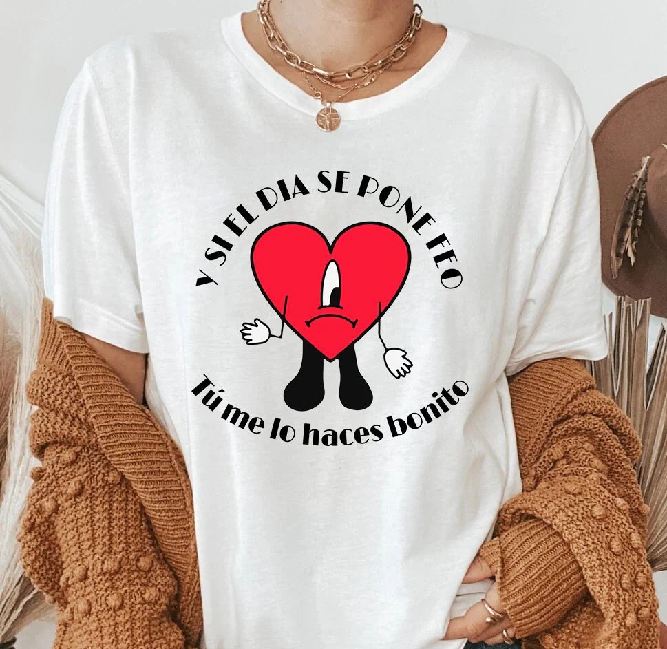 Fashion Bunny Shirt Merch New Album Shirts sad Heart Graphic Tee