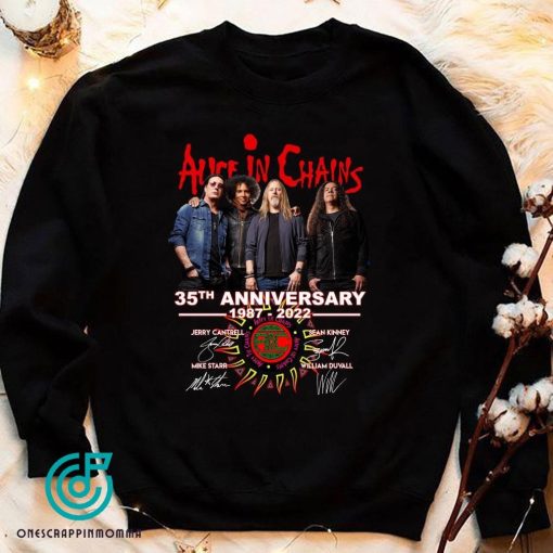 Alice In Chains Band Rock 35th Anniversary 1987-2022 Signed Unisex T-Shirt