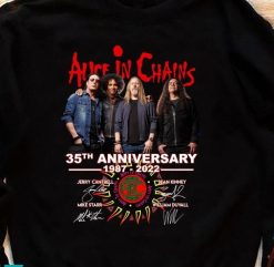 Alice In Chains Band Rock 35th Anniversary 1987-2022 Signed Unisex T-Shirt