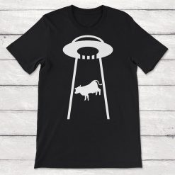 Alien Abducting a Cow UFO Unisex T-Shirt