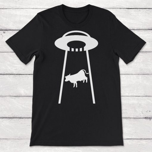 Alien Abducting a Cow UFO Unisex T-Shirt