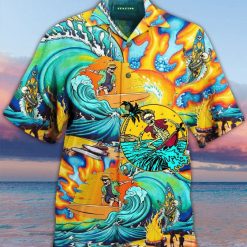 Amazing Surfing Skull Hawaiian Shirt HA33