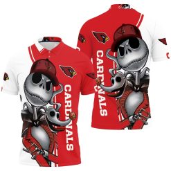 Arizona Cardinals Jack Skellington And Zero Polo Shirt All Over Print Shirt 3d T-shirt