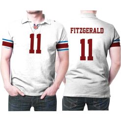 Arizona Cardinals Larry Fitzgerald #11 Great Player Nfl Legacy Vintage White 3d Designed Allover Gift For Arizona Fans Polo Shirt