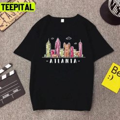 Atlanta Skyline United States Colored Hand Drawn Style Unisex T-Shirt