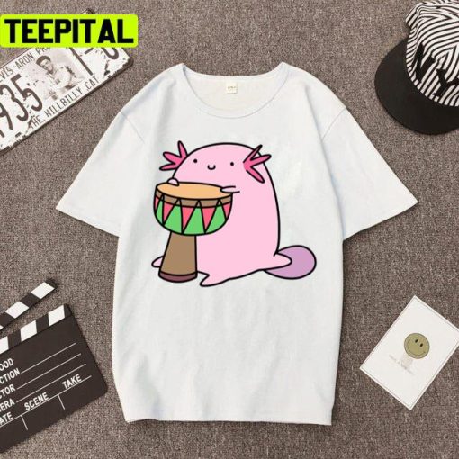 Axolotl Playing The Djembe Unisex T-Shirt