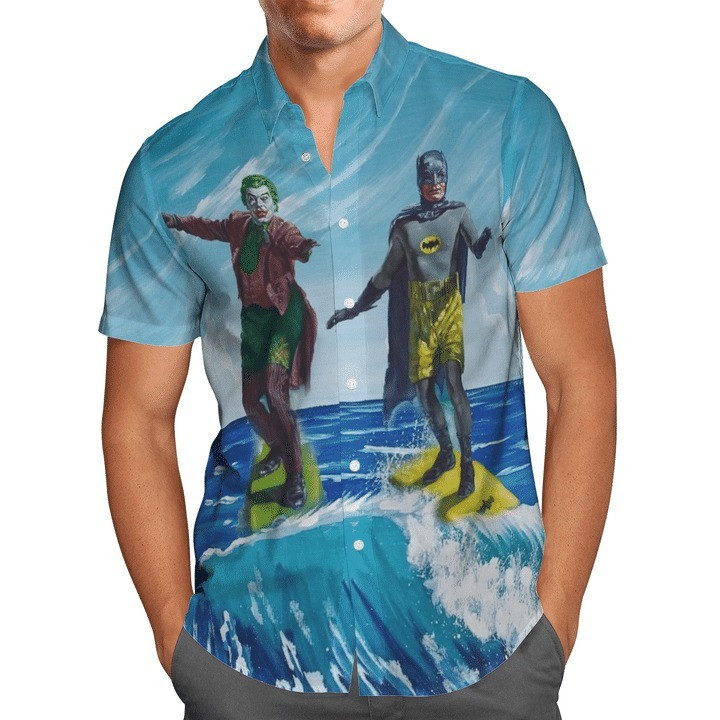 Batman Joker Surfing Short Sleeve Hawaiian Shirt