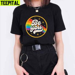 Be You Pride Lgbtq Gay Lgbt Ally Rainbow Flag Retro Vintage Unisex T-Shirt