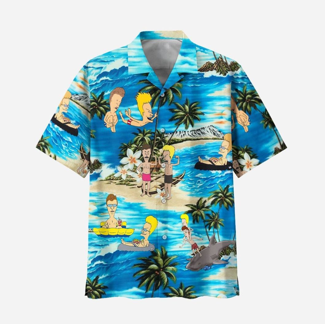 Beach Shirt Beavis and Butt-Head Blue Sea Summer Vibe Hawaiian Aloha Shirts HA33