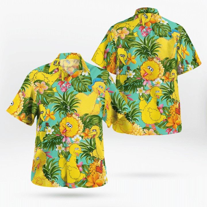 Big bird muppets tropical hawaiian shirt