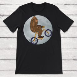 Bigfoot Riding A Bike On The Moon Unisex T-Shirt