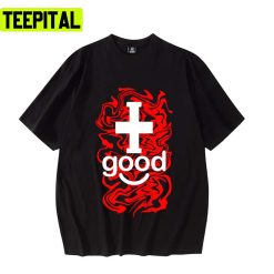 Bleed Logo White In Black Doctor Faust Design Unisex T-Shirt