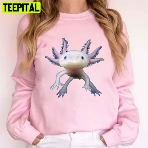 Blue Axolotl Animal Funny And Cute Salamander Fish Design Unisex T-Shirt