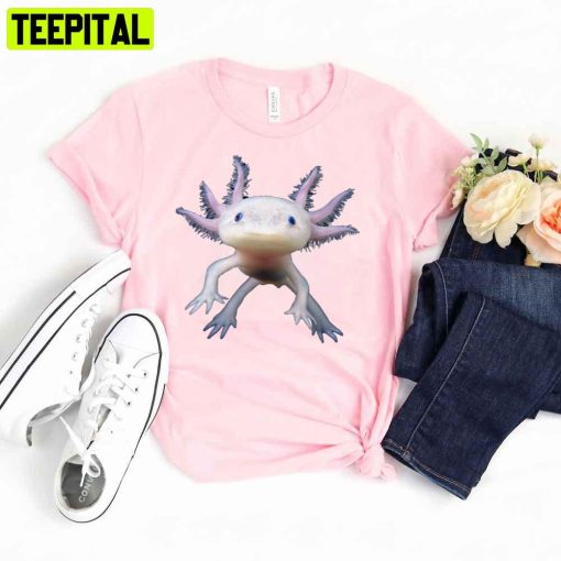 Blue Axolotl Animal Funny And Cute Salamander Fish Design Unisex T-Shirt