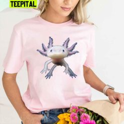 Blue Axolotl Animal Funny And Cute Salamander Fish Design Unisex T-Shirt