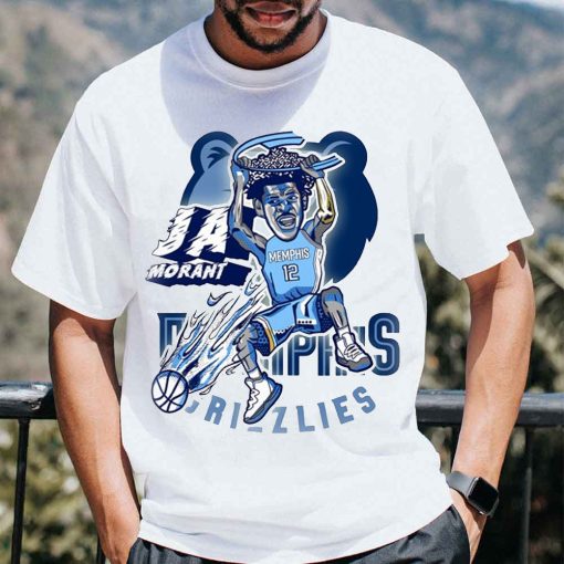 Blue Graphic Style JA Morant NBA Memphis Grizzlies Basketball Unisex T-Shirt