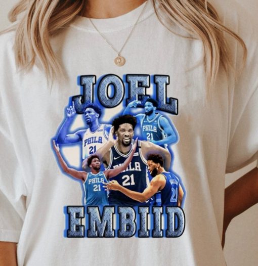 Blue Vintage Joel Embiid Philadelphia 76ers Basketball Unisex T-Shirt