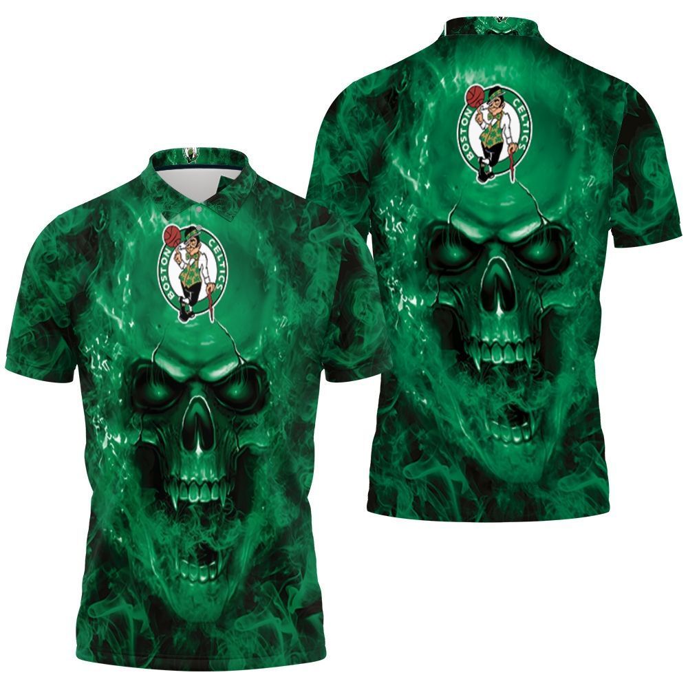Boston Celtics Nba Fans Skull Polo Shirt All Over Print Shirt 3d T-shirt