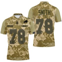 Buffalo Bills Bruce Smith #78 Great Player Nfl American Football Team Logo Camouflage 3d Designed Allover Gift For Bills Fans Polo Shirt