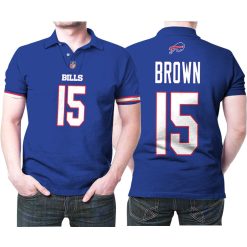 Buffalo Bills John Brown #15 Nfl Legend Player American Football Game Royal 3d Designed Allover Gift For Bills Fans Polo Shirt