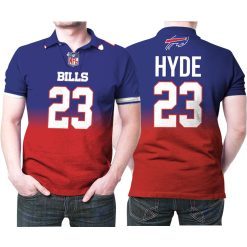 Buffalo Bills Micah Hyde #23 Great Player Nfl American Football Team Royal Color Crash 3d Designed Allover Gift For Bills Fans Polo Shirt