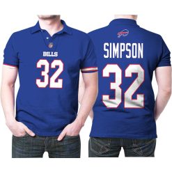 Buffalo Bills O J Simpson #32 Nfl Legend Player American Football Game Royal 3d Designed Allover Gift For Bills Fans Polo Shirt