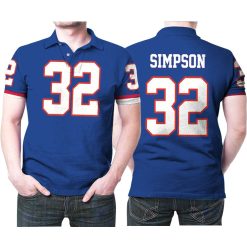 Buffalo Bills Ojsimpson 32 Nfl American Football Royal Vintage Jersey Style Gift For Bills Fans Polo Shirt All Over Print Shirt 3d T-shirt