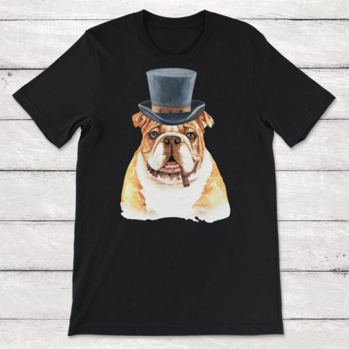 Bulldog With Tophat And Cigar Unisex T-Shirt