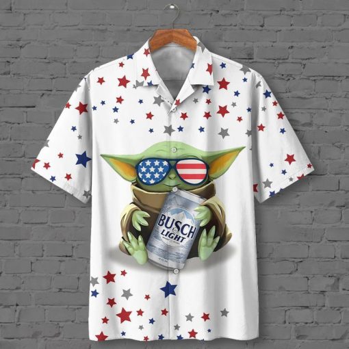 Busch Light Beer Baby Yoda Hawaiian Shirt PK12