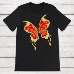 Butterfly Art Red And Yellow Butterfly Unisex T-Shirt