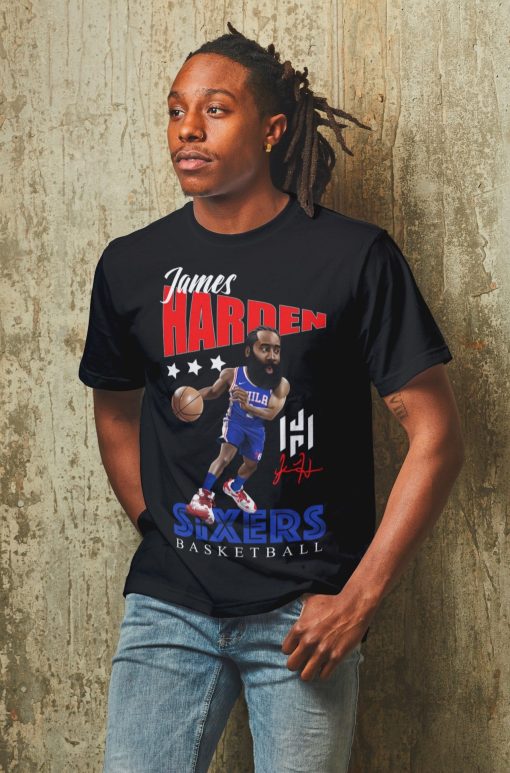 Cartoon James Harden Graphic Philadelphia Sixers Basketball Unisex T-Shirt